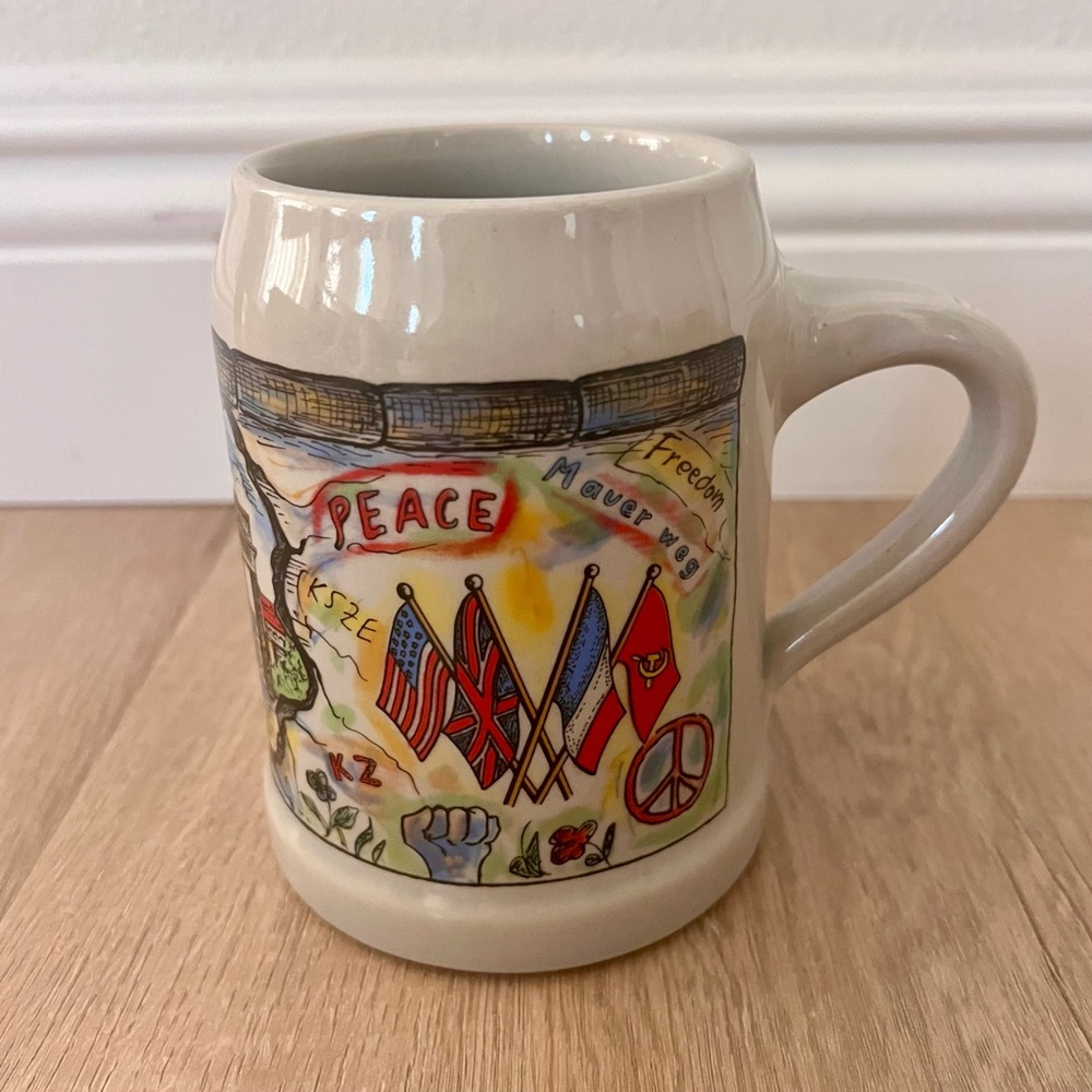 Porzellanmanufaktur Neuses Kronach Schedel German Map Porcelain Beer Stein‎ Mug